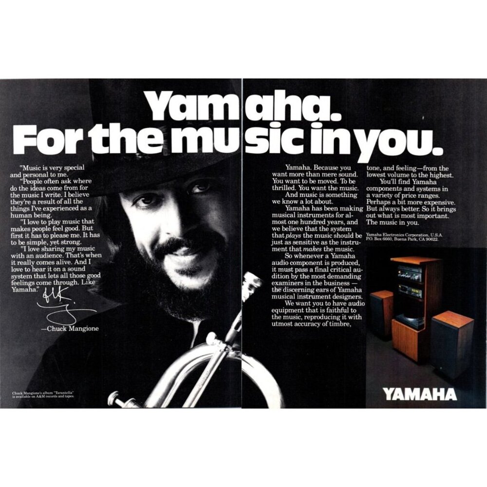 1981 Yamaha Home Stereo System Chuck Mangione 2 Page Vintage Print Ad Wall Art